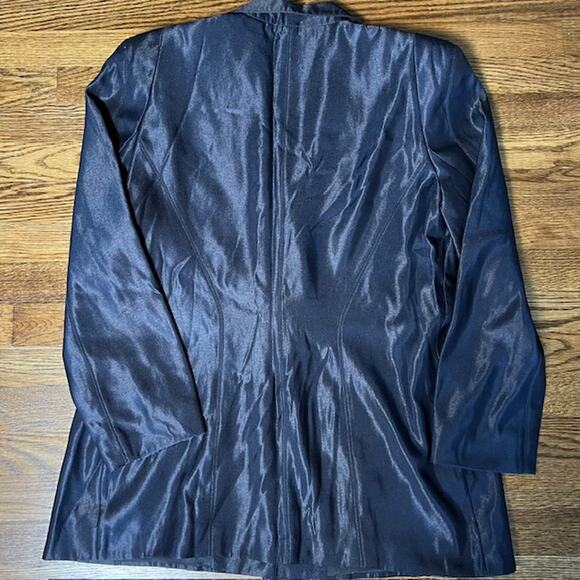 Escada Margaretha Ley Blazer Womens 42 Metallic Black Wool Lined Gold Button - Picture 2 of 10